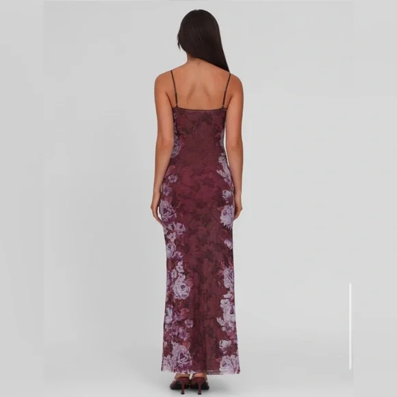 Tigermist Julianna Red and Purple Slip Maxi Dress - Picture 2 of 6